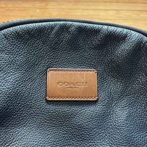 Coach Two-Tone Leather Backpack in Black and Brown